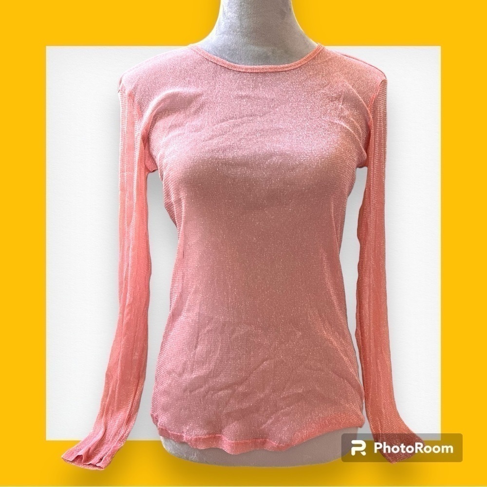 BelleLovin Pink Glitter Long Sleeve Top Medium